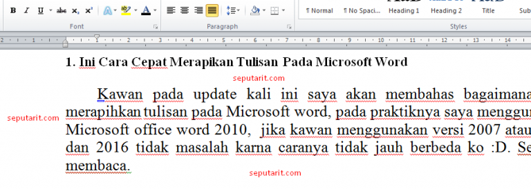 Cara Merapikan Tulisan Di Microsoft Word
